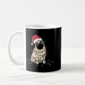 Funny Pug Christmas Graphics Dog Lights Lover Owne コーヒーマグカップ (左)