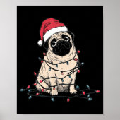 Funny Pug Christmas Graphics Dog Lights Lover Owne ポスター (正面)