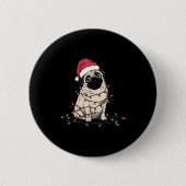 Funny Pug Christmas Graphics Dog Lights Lover Owne 缶バッジ (正面)