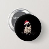 Funny Pug Christmas Graphics Dog Lights Lover Owne 缶バッジ (正面&裏面)