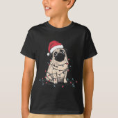 Funny Pug Christmas Graphics Dog Lights Lover Owne Tシャツ (正面)