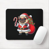 Funny Pug Christmas Santa Outfit Xmas Mom Dad Kids マウスパッド (マウス)
