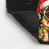 Funny Pug Dog Christmas Lights Santa Hat Candy Can マウスパッド (コーナー)