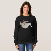 Funny Pug Dog Ghost BOO Halloween Scary spooky T スウェットシャツ (正面フル)