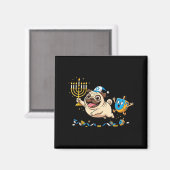 Funny Pug Dreidel Menorah Hanukkah Kids Womens Men マグネット (正面/裏面)