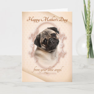 Funny Pug Mother's Day Card カード