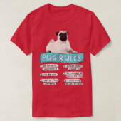 Funny Pug , Pug Rules , Pug Lover , Pug Owner  Tシャツ (デザイン正面)
