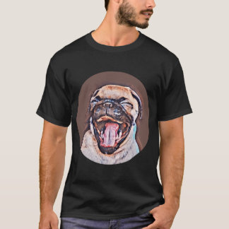 Funny Pug Puppy - Pet Art Tシャツ