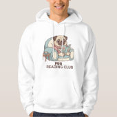 Funny Pug Reading Prose & Paws パーカ (正面)