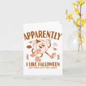 Funny Pumpkin Apparently, I Like Halloween  カード (黄色い花)