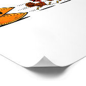 Funny Pumpkin E Chasing Turkey Gobble Fall Thanksg ポスター (角)
