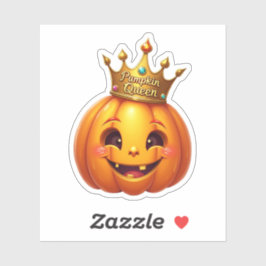 Funny Pumpkin Queen Smiling Face Sticker シール