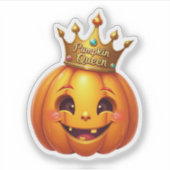Funny Pumpkin Queen Smiling Face Sticker シール (正面)