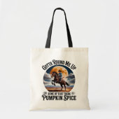 Funny Pumpkin Spice Cowboy Coffee Lover トートバッグ (正面)