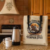 Funny Pumpkin Spice Cowboy Coffee Lover トートバッグ