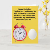Funny Pun Alarm and an Egg Happy Birthday カード (黄色い花)