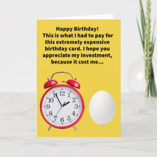 Funny Pun Alarm and an Egg Happy Birthday カード