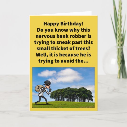 Funny Pun Avoid the Copse Happy Birthday カード (正面)
