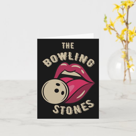 Funny Pun Bowling Stone カード (黄色い花)
