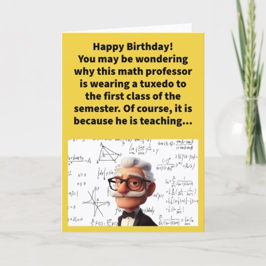 Funny Pun Formal Geometry Happy Birthday カード (正面)