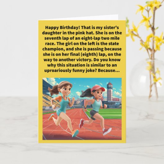 Funny Pun Niece Lapper Happy Birthday カード (黄色い花)