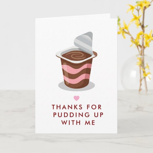 Funny Pun Pudding Mother's Day Greeting Card カード (黄色い花)
