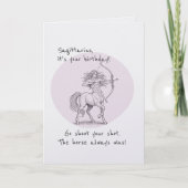 Funny Pun Sagittarius Zodiac November Bday カード (正面)