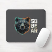 Funny Pun Sober Bear SoBear Recovery Sobriety マウスパッド (マウス)