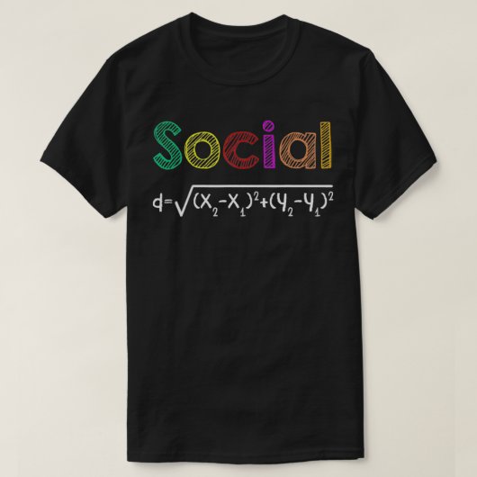 Funny Pun Social Distance Formula Math Quarantine  Tシャツ (デザイン正面)
