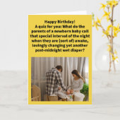 Funny Pun Wee Hours Happy Birthday カード (黄色い花)