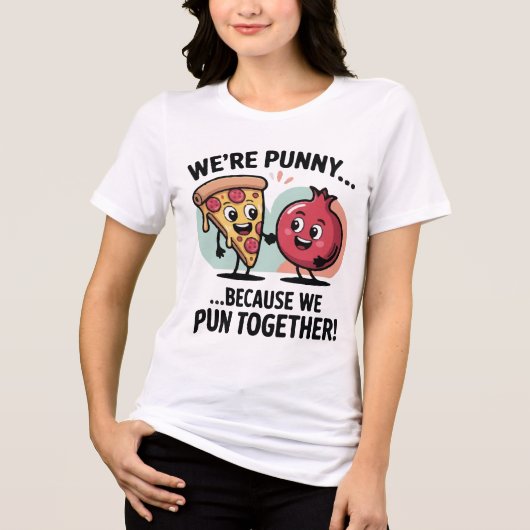 Funny Punny Couple T-Shirt | Cute Food Love トライブレンドＴシャツ (正面)
