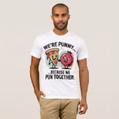 Funny Punny Couple T-Shirt | Cute Food Love Tシャツ (正面フル)
