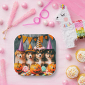 Funny puppies halloween ペーパープレート (パーティー)