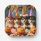 Funny puppies halloween ペーパープレート (正面)