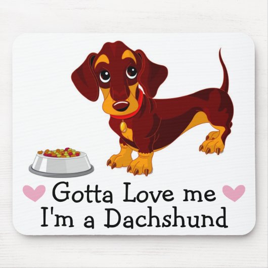 Funny Puppy Cartoon Dog Lover GiftCute Dachshund マウスパッド (正面)