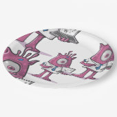 Funny Purple Accountant Monsters Paper Plate ペーパープレート (アングル)