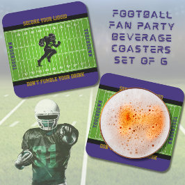 Funny Purple Football Game Day Coasters スクエアペーパーコースター