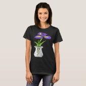 Funny Purple Orchid Flower in Vase Floral Tシャツ (正面フル)