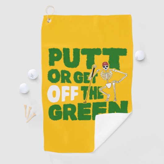 Funny Putting Trash Talk Putt Or Get Off Green ゴルフタオル (インサイチュ)