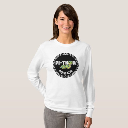 Funny Python Coding Club T-Shirt with Snack Pun Tシャツ (正面フル)