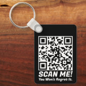 Funny QR Scan Me! Funny Regret Joke  キーホルダー (正面)