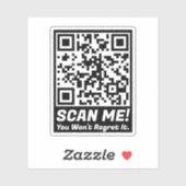Funny QR Scan Me! Funny Regret Joke  シール (シート)