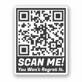 Funny QR Scan Me! Funny Regret Joke  シール