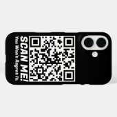 Funny QR Scan Me! Funny Regret Joke Case-Mate iPhoneケース (裏面 (横))