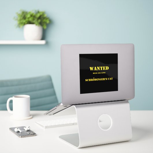 Funny Quantum Joke: Schrödinger’s Cat on the Loose シール (デスク上のノートパソコン)