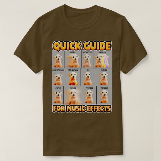 Funny Quick Guide for Music Effects Musican Chihua Tシャツ (デザイン正面)