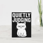 Funny Quietly Judging Sarcastic Crazy Cat Lover Gr カード (正面)