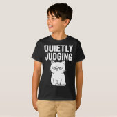 Funny Quietly Judging Sarcastic Crazy Cat Lover Gr Tシャツ (正面フル)