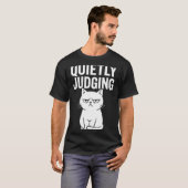 Funny Quietly Judging Sarcastic Crazy Cat Lover Gr Tシャツ (正面フル)