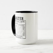 Funny Quilter Nutrition Facts Fabric Artist Gift マグカップ (正面左)